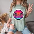 Retro 80s Synthwave Sunset & Palm Trees Retro Nostalgia 80s Comfort Color Blast T-Shirt Fern