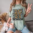 Senior 2021 Grad Class Of 2021 Graduation Leopard Cheetah Comfort Color Blast T-Shirt Fern