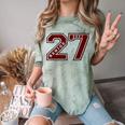 Senior 2027 Maroon Senior Class Of 27 Jersey Graduation Comfort Color Blast T-Shirt Fern