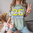 Senior Class 2026 Graduation Yellow Blue Letters Comfort Color Blast T-Shirt Fern