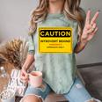 A Simple Yellow Warning Sign For Introvert Comfort Color Blast T-Shirt Fern