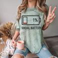 Social Battery 1 Shirt Introvert Anti Social Tee Gif Comfort Color Blast T-Shirt Fern