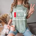 Social Battery Low Anti-Social Introvert Comfort Color Blast T-Shirt Fern Social Battery Low Anti-Social Introvert Comfort Color Blast T-Shirt Fern