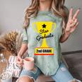 Star Graduate Second Grade Graduation Trophy Cup Comfort Color Blast T-Shirt Fern