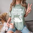 Stop Looking At Me Swan Introvert Humor Comfort Color Blast T-Shirt Fern Stop Looking At Me Swan Introvert Humor Comfort Color Blast T-Shirt Fern