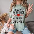 I Survived My Husband's Nursing Degree School Graduation Comfort Color Blast T-Shirt Fern