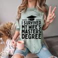 I Survived My Wife's Masters Degree Graduation Class Of 2025 Comfort Color Blast T-Shirt Fern