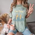 Two Thumbs Up I'm Fine Sarcastic Meme Introvert Humor Comfort Color Blast T-Shirt Fern