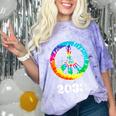 2033 Graduation Class Year Tie Dye Peace Sign Comfort Color Blast T-Shirt Amethyst
