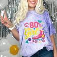 80's Girl Roller Skates Skating Eighties 1980s Nostalgia Comfort Color Blast T-Shirt Amethyst