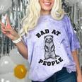 Bad At People Ferret Introvert Saying Slogan Comfort Color Blast T-Shirt Amethyst Bad At People Ferret Introvert Saying Slogan Comfort Color Blast T-Shirt Amethyst