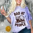 Bad At People Ferret Introvert Saying Slogan Comfort Color Blast T-Shirt Amethyst
