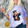 Capybara Graduation Dabbing Capy Wearing Graduate Gown Comfort Color Blast T-Shirt Amethyst