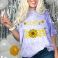 Class Of 2021 Senior Graduation Sunflower Comfort Color Blast T-Shirt Amethyst
