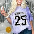 Class Of 2025 High School Senior 25 On Back Graduation Comfort Color Blast T-Shirt Amethyst