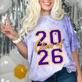 Class Of 2026 Graduation Varsity Purple And Yellow Letters Comfort Color Blast T-Shirt Amethyst