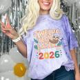 Class Of 2026 Senior Twelve Years Later Sloth Graduation Comfort Color Blast T-Shirt Amethyst