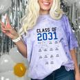 Class Of 2031 Graduation T-Shirt With Space For Handprints Comfort Color Blast T-Shirt Amethyst