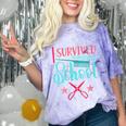 Cosmetology Graduation Tee I Survived Cosmetology School Comfort Color Blast T-Shirt Amethyst