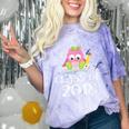 Cute Pink School Owl Class Of 2018 Graduation Comfort Color Blast T-Shirt Amethyst