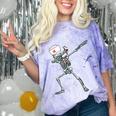 Dabbing Skeleton Nurse Halloween Graduation Comfort Color Blast T-Shirt Amethyst