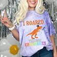 Dinosaur Graduation I Roared Through Kindergarten T-Shirt Comfort Color Blast T-Shirt Amethyst