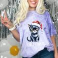 Ew People Christmas Cat Santa Hat Dad Introvert Comfort Color Blast T-Shirt Amethyst Ew People Christmas Cat Santa Hat Dad Introvert Comfort Color Blast T-Shirt Amethyst