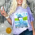 Frutiger Aero Aesthetic Tech Water Fishes Monitor Screen Comfort Color Blast T-Shirt Amethyst