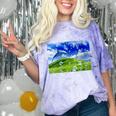 Frutiger Aero Dolphin Meadow Aesthetic Y2k 2000s Ironic Comfort Color Blast T-Shirt Amethyst