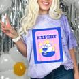 Fun Cute Introvert Cat Character With Wine Comfort Color Blast T-Shirt Amethyst