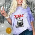 Fun Trendy UFO Sloth Graduation Class Of 2024 Senior Comfort Color Blast T-Shirt Amethyst