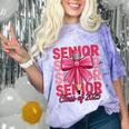 Graduate 2025 For Senior 2025 Graduation Coquette Pink Bow Comfort Color Blast T-Shirt Amethyst