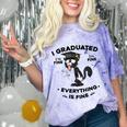 I Graduated Graduate Class 2025 Cat Graduation Comfort Color Blast T-Shirt Amethyst