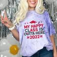 Graduation 2022 My Happy Class Is Outta Here Senior Comfort Color Blast T-Shirt Amethyst