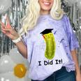 Graduation Cap Wearing Big Dill Pickle I Did It Graduate Fun Comfort Color Blast T-Shirt Amethyst
