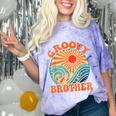 Groovy Brother 70s Aesthetic Nostalgia 1970's Retro Brother Comfort Color Blast T-Shirt Amethyst