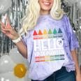 Hello Kindergarten First Day Back To School Graduation Comfort Color Blast T-Shirt Amethyst