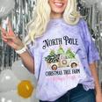 Holiday Scene Nostalgia North Pole Tree Farm Merry Christmas Comfort Color Blast T-Shirt Amethyst