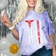 Hospice Aide American Flag Nurses Graduation Medical Comfort Color Blast T-Shirt Amethyst