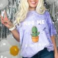 Hug Me I Dare You Introvert Cactus Tee Comfort Color Blast T-Shirt Amethyst