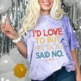 I'd Love To But My Dog Said No Introvert Graphic Comfort Color Blast T-Shirt Amethyst I'd Love To But My Dog Said No Introvert Graphic Comfort Color Blast T-Shirt Amethyst