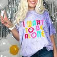 Introvert I Want To Be Alone Retro Wavy Comfort Color Blast T-Shirt Amethyst Introvert I Want To Be Alone Retro Wavy Comfort Color Blast T-Shirt Amethyst