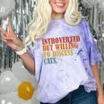Introverted But Willing To Discuss Cats Introvert Comfort Color Blast T-Shirt Amethyst