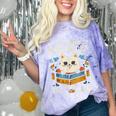 I Just Want To Read Books And Pet Cats Introvert Comfort Color Blast T-Shirt Amethyst