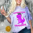 Kids Kindergarten Graduation Idea For Girls Dinosaur Comfort Color Blast T-Shirt Amethyst