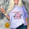Nostalgia 80s 90s Retro Style Graphics Rose Pink Flower Comfort Color Blast T-Shirt Amethyst