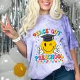 Peace Out Preschool Graduation Last Day Teachers Boys Girls Comfort Color Blast T-Shirt Amethyst
