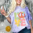 Peace Sign Love Groovy Vibes Costume Nostalgia 1980s Fashion Comfort Color Blast T-Shirt Amethyst