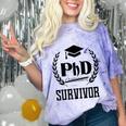 PHD Survivor T-Shirt Graduation Student Teacher For Men Women Kids Comfort Color Blast T-Shirt Amethyst