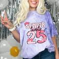 Pink Coquette Bow Senior 2025 Back To School Graduation Girl Comfort Color Blast T-Shirt Amethyst